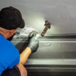 Fort Worth Auto Body Repair- action photo- dent removal