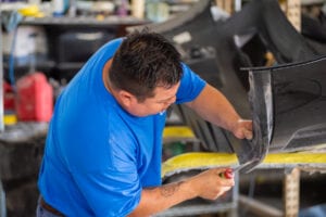 Fort Worth Auto Body Repair- action photo- fender repair